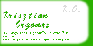 krisztian orgonas business card